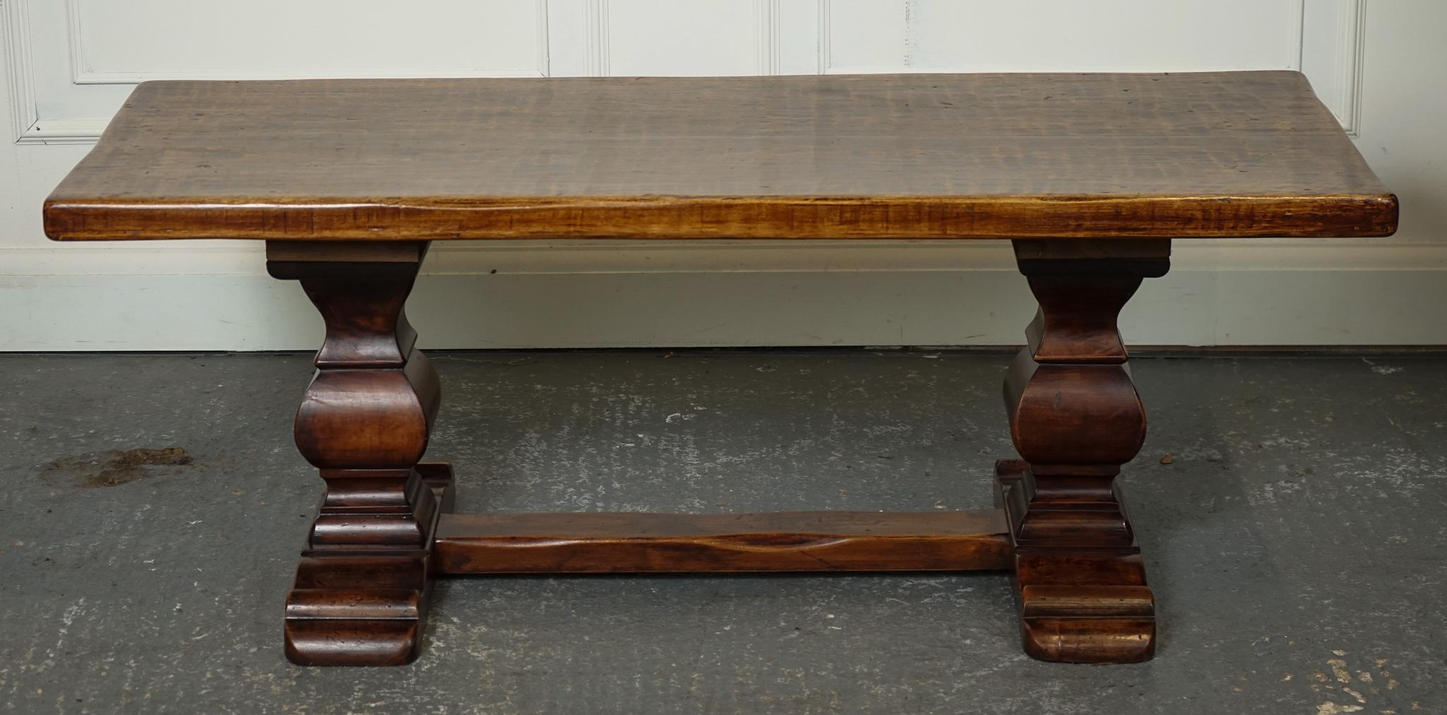 Hand-Crafted VINTAGE REFECTORY ROBERT MOUSEMAN THOMPSON STYLE DAZED OAK COFFEE TABLE j1 For Sale