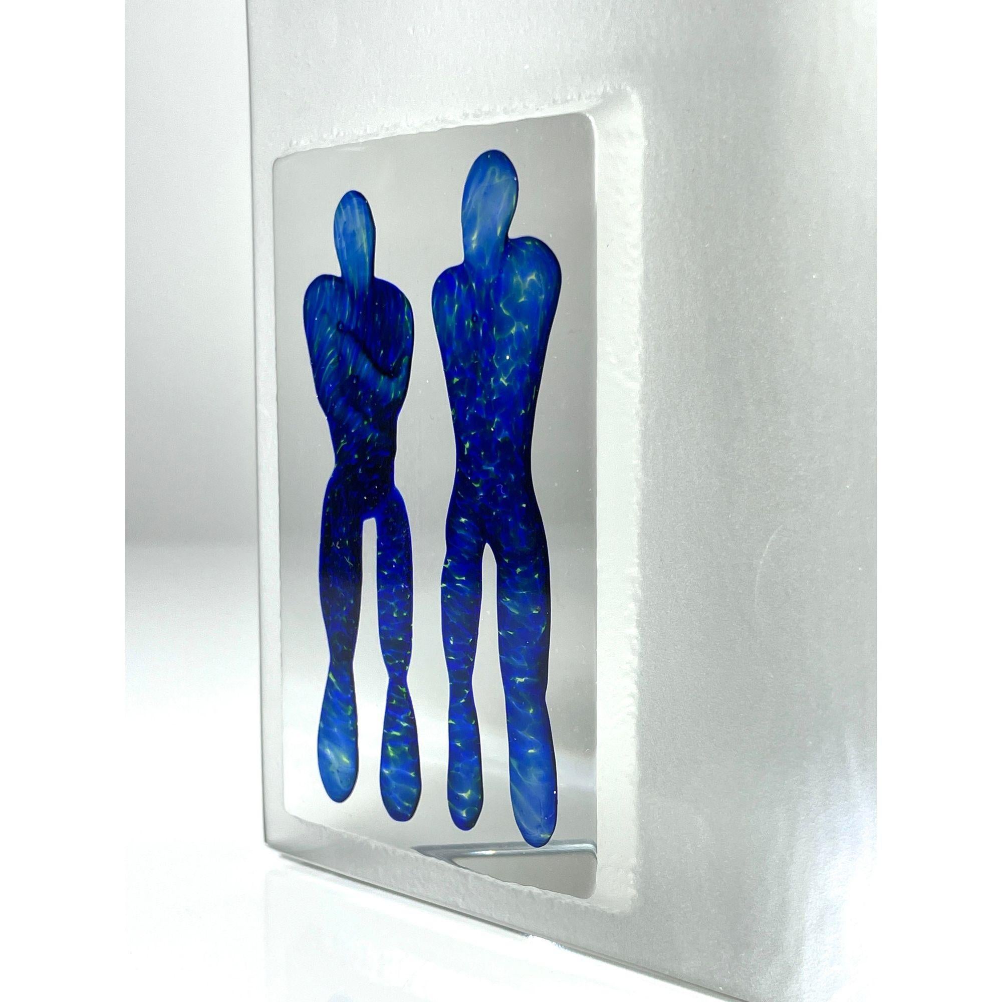 Modern Vintage Reflections Glass Sculpture by Bertil Vallian for Kosta Boda c 1995 For Sale