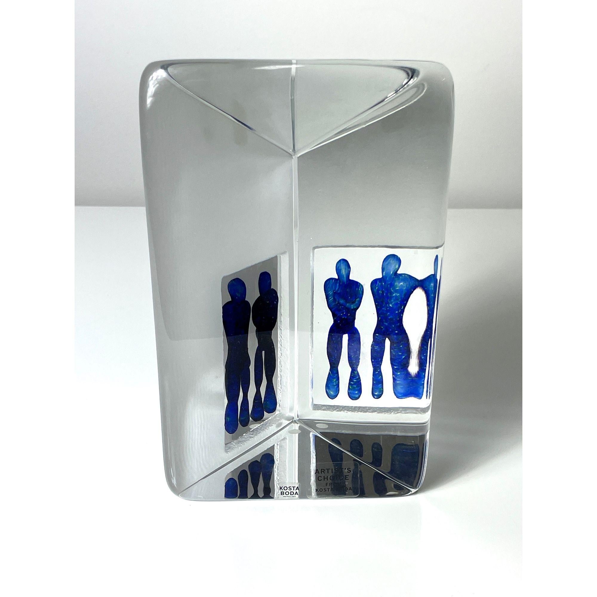 Vintage Reflections Glass Sculpture by Bertil Vallian for Kosta Boda c 1995 In Good Condition For Sale In Troy, MI
