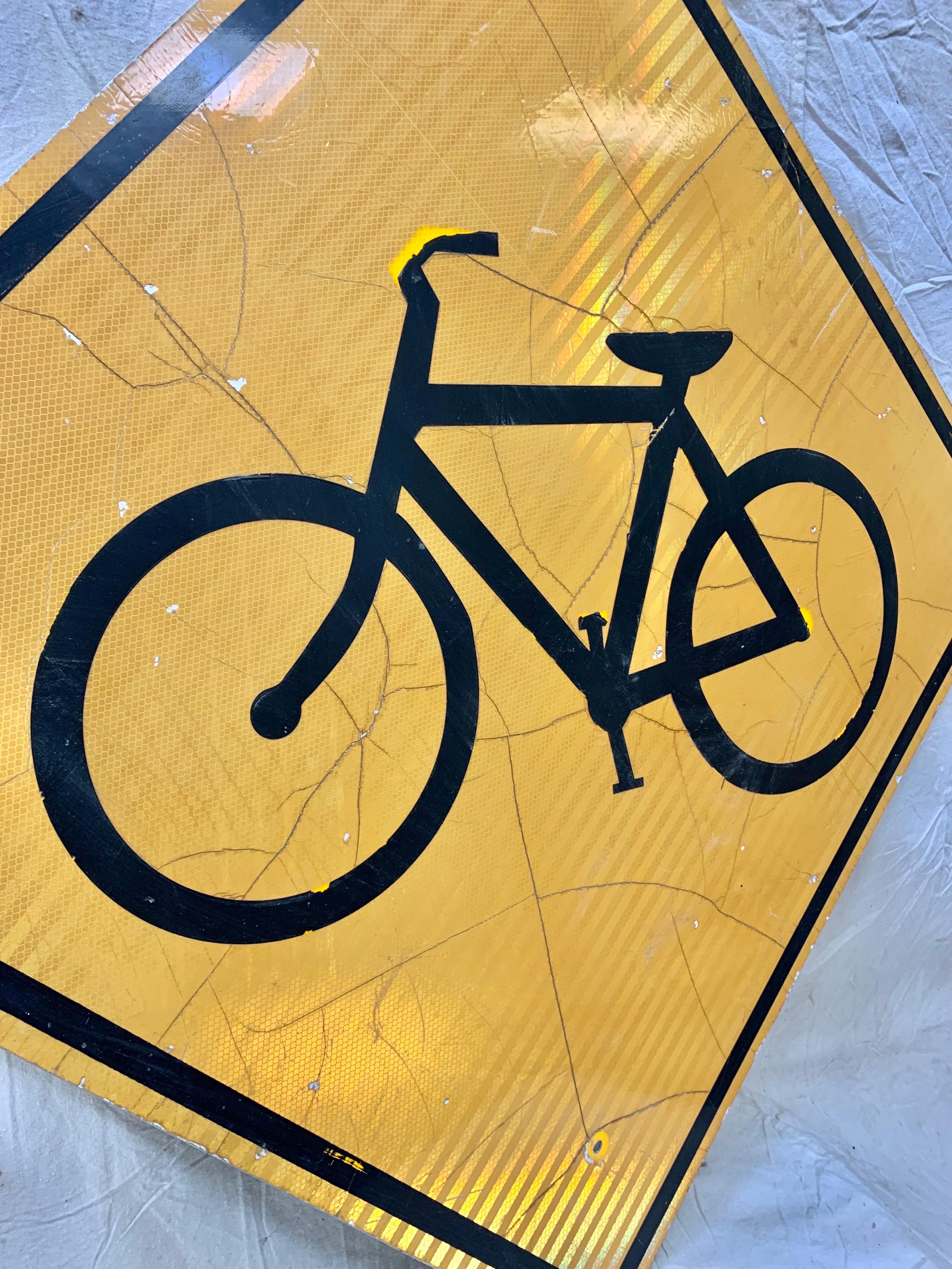 Vintage Reflective Bicycle Road Sign For Sale 3