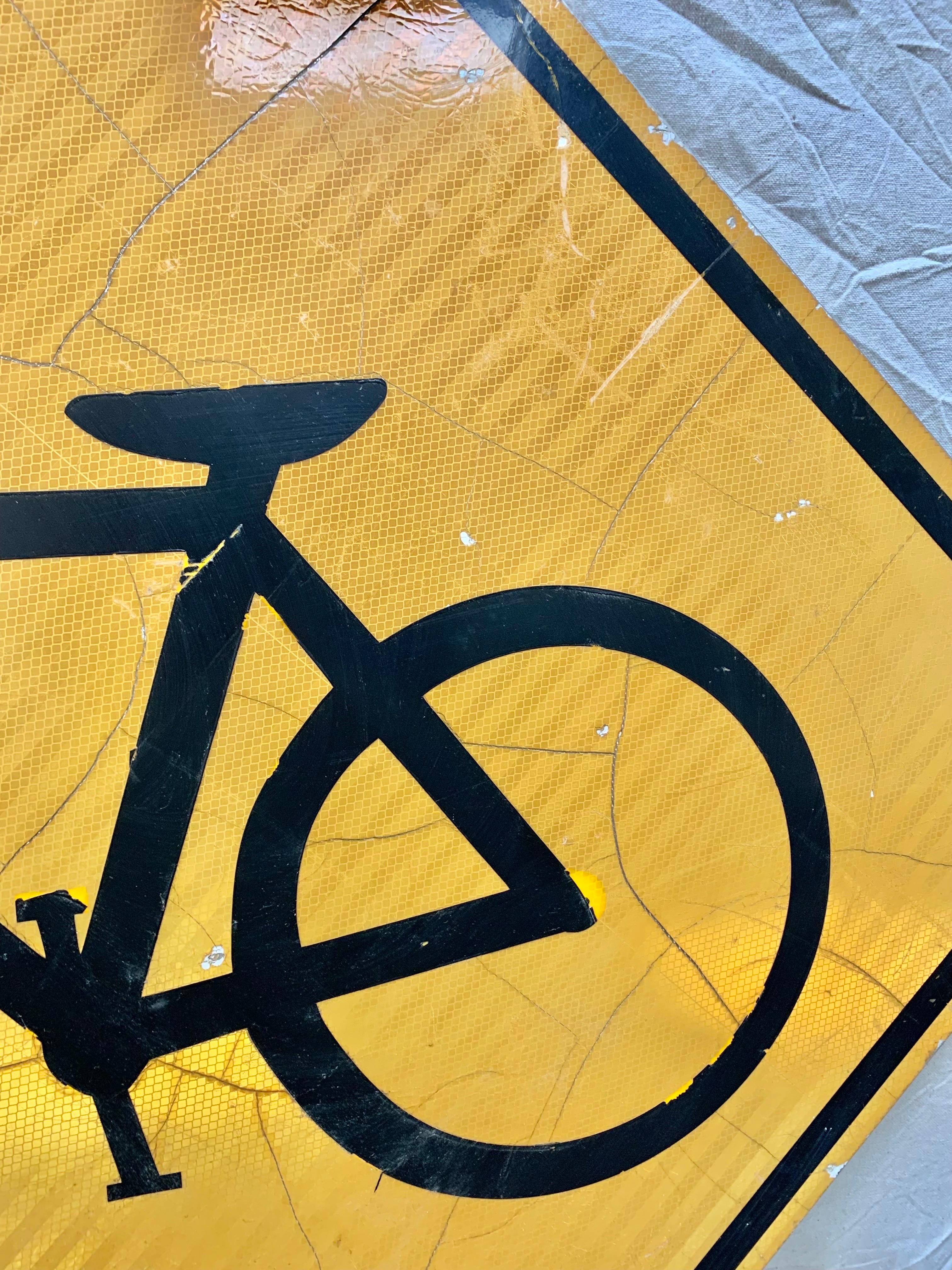 Vintage Reflective Bicycle Road Sign For Sale 2