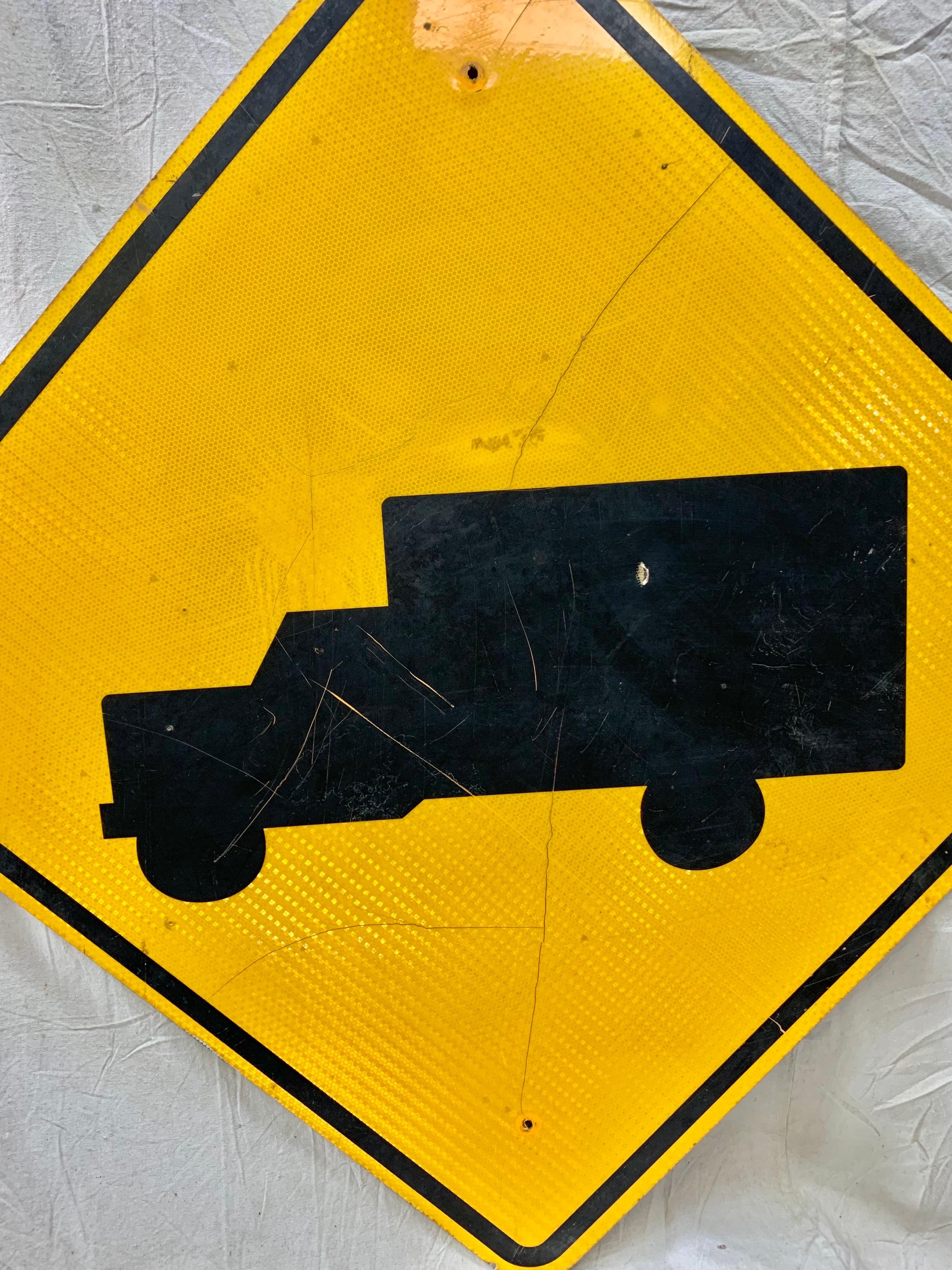 Metal Vintage Reflective Truck Road Sign For Sale
