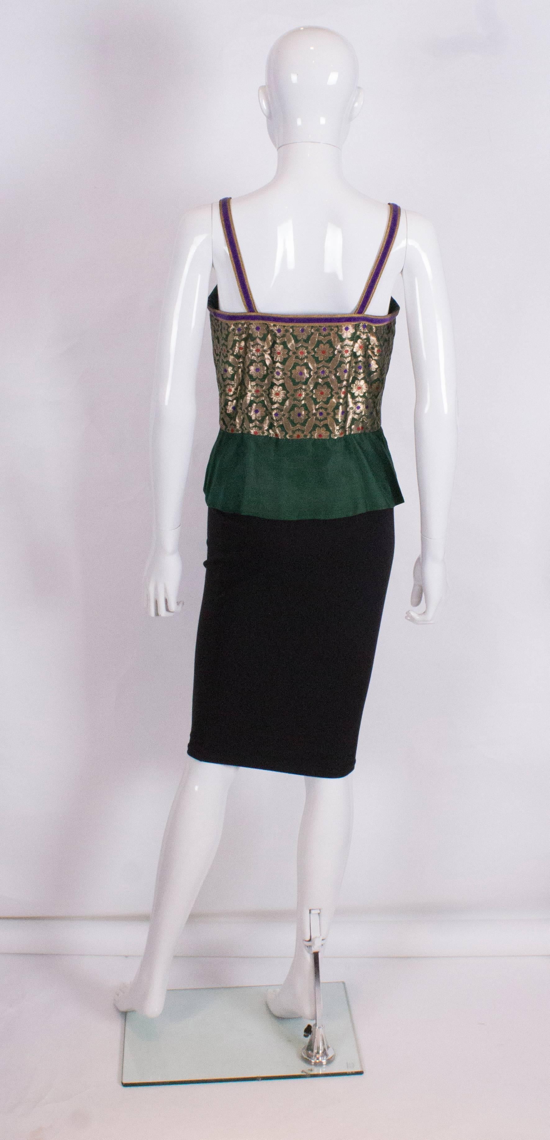 Black  Vintage Regamus London Lame Bodice For Sale