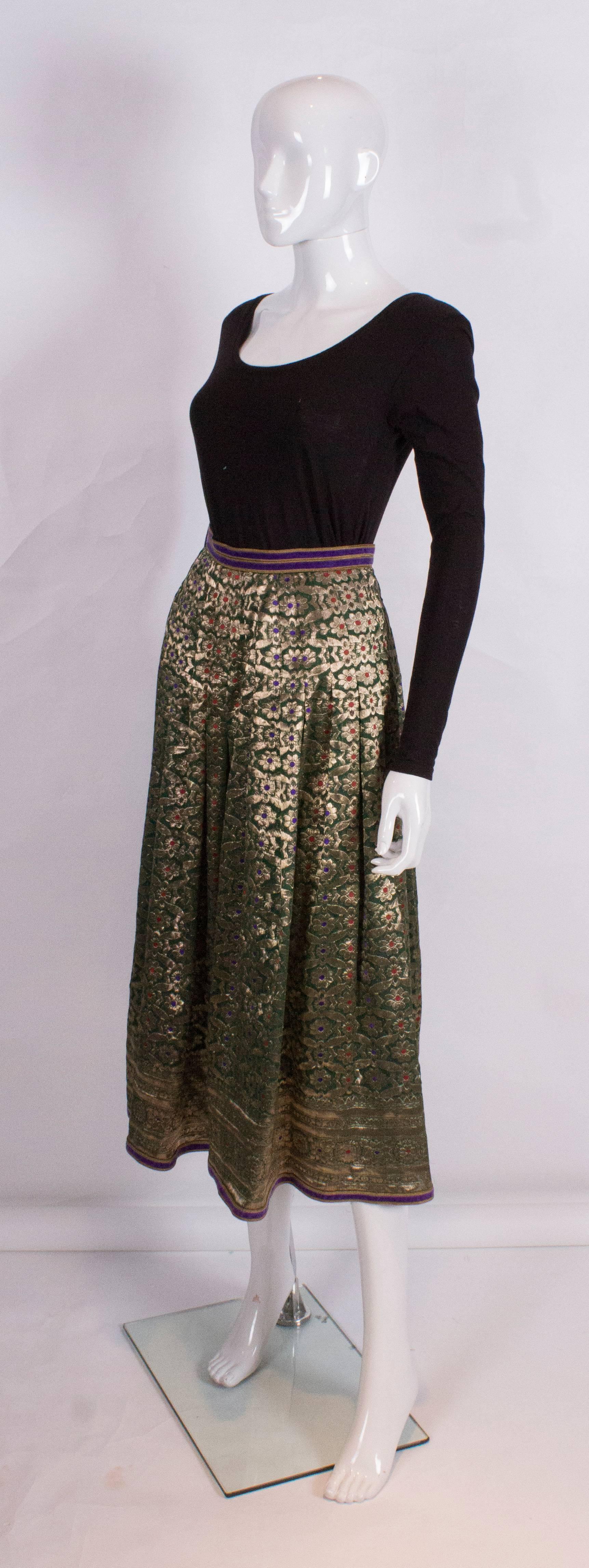 Black    Vintage Regamus London Lame Skirt For Sale