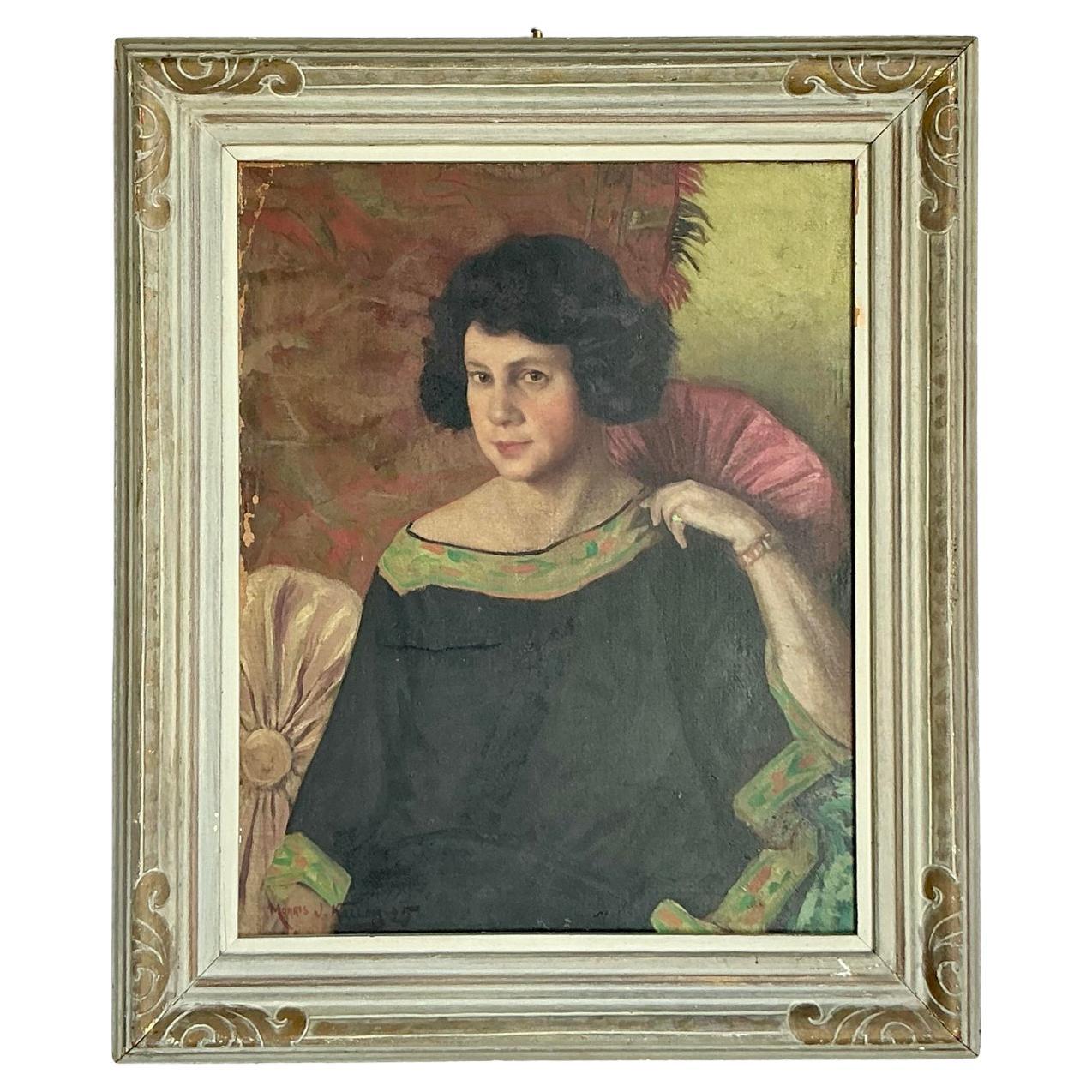 Vintage Regency 1925 Original Porträt einer Dame