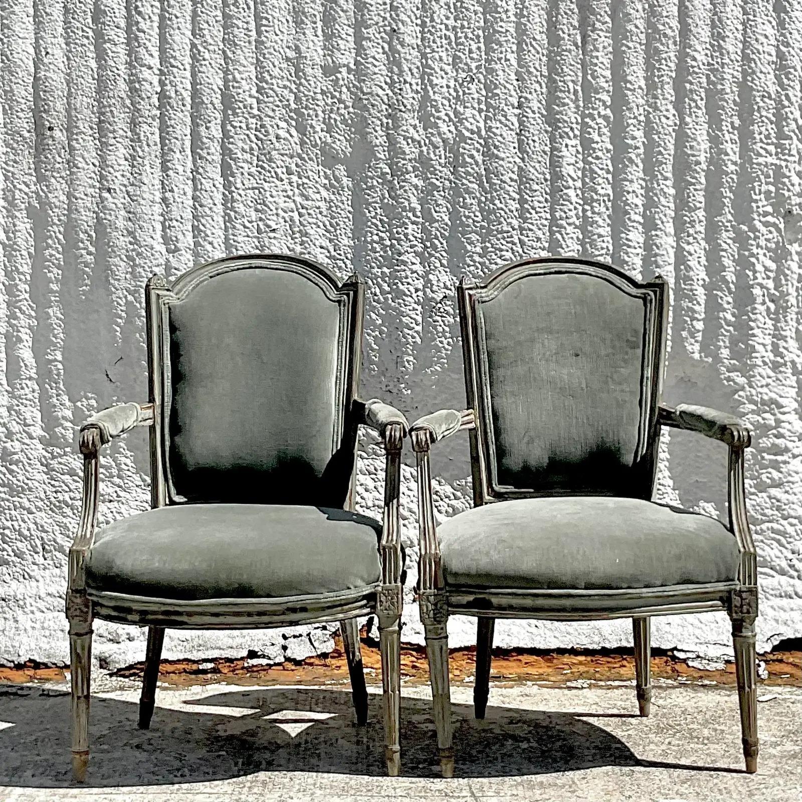 Vintage Regency 19th Century Bergere Chairs, a Pair 3