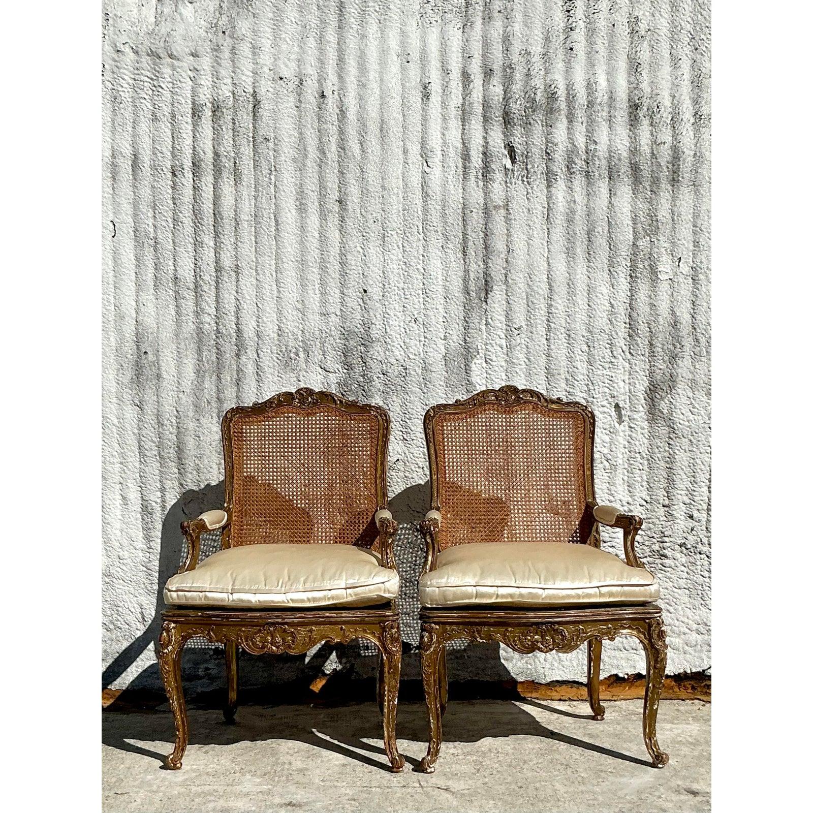 Sedie Fauteuil con schienale a canne, vintage Regency del XIX secolo - una coppia in vendita 6
