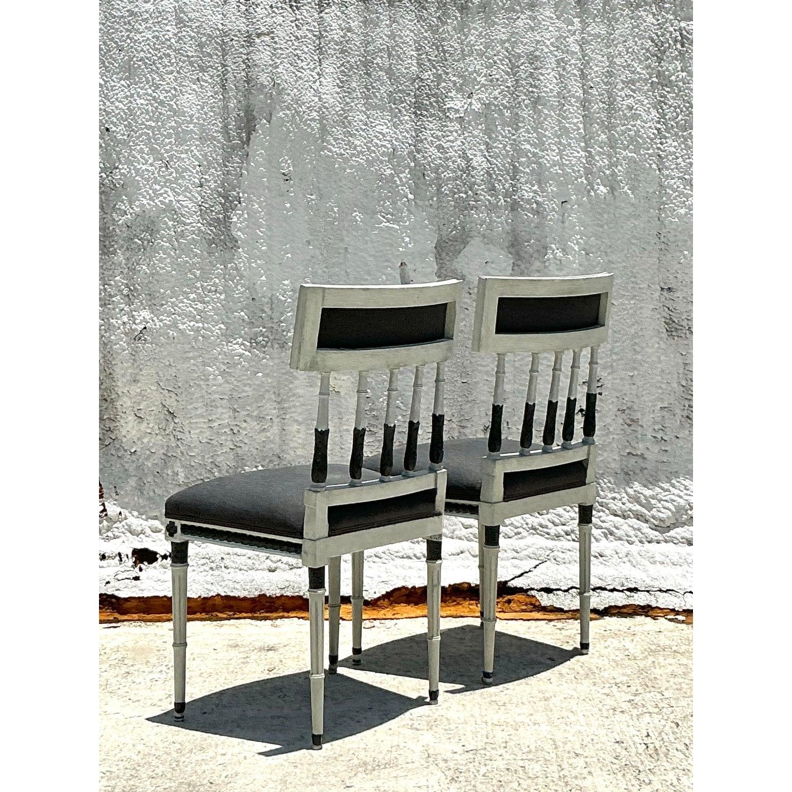 Sillas Laterales Gustavianas Vintage Regency Siglo XIX - Pareja en venta 3