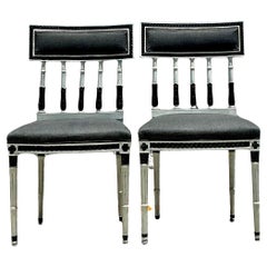 Vintage Regency 19th Century Gustavian Side Chairs - A Pair
