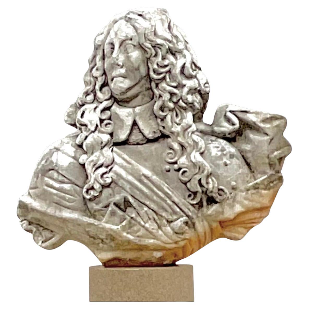 Vintage Regencia Siglo XIX Busto de mármol de Marco Aurelio