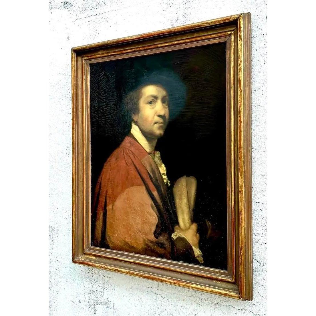 Vintage Regency 19. Jahrhundert Öl Porträt eines Mannes im Angebot 6