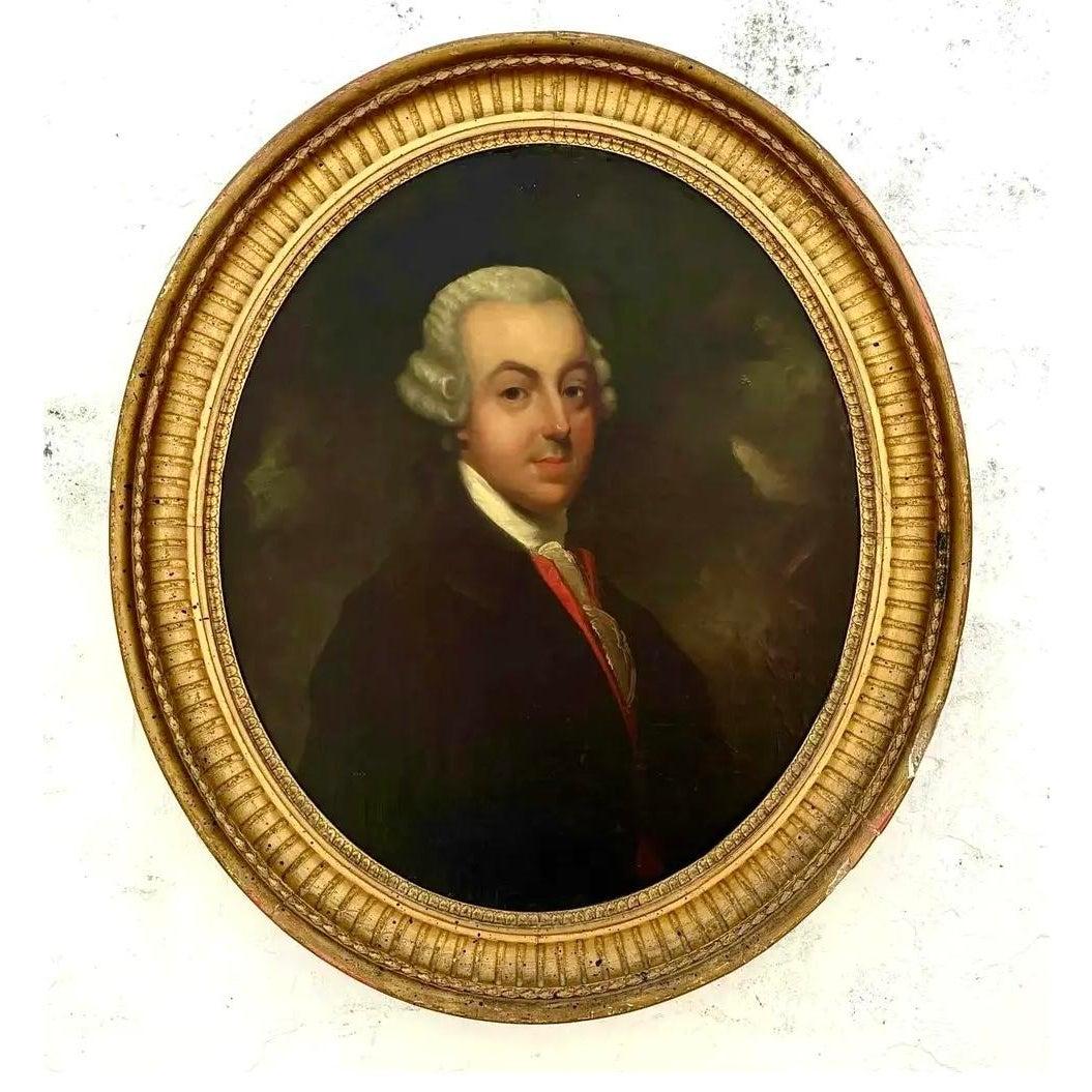Vintage Regency 19. Jahrhundert Oval Porträt eines Gentleman im Angebot 1