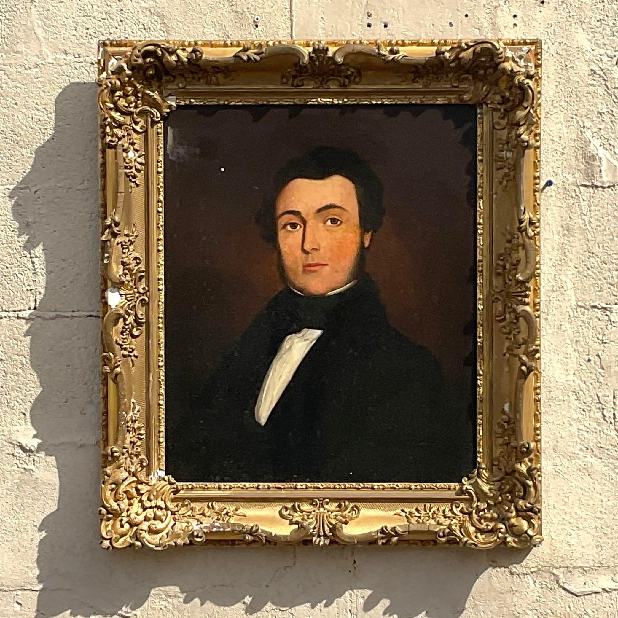 Vintage Regency-Porträt eines Gentleman im Regency-Stil des 19. Jahrhunderts im Angebot 1