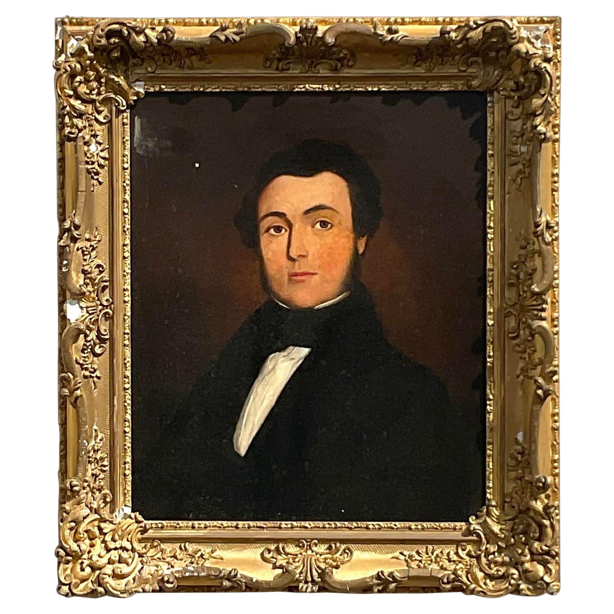 Ritratto di gentiluomo d'epoca Regency del XIX secolo