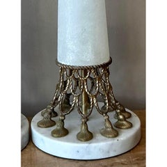 Vintage Regency Alabaster Lamps - A Pair