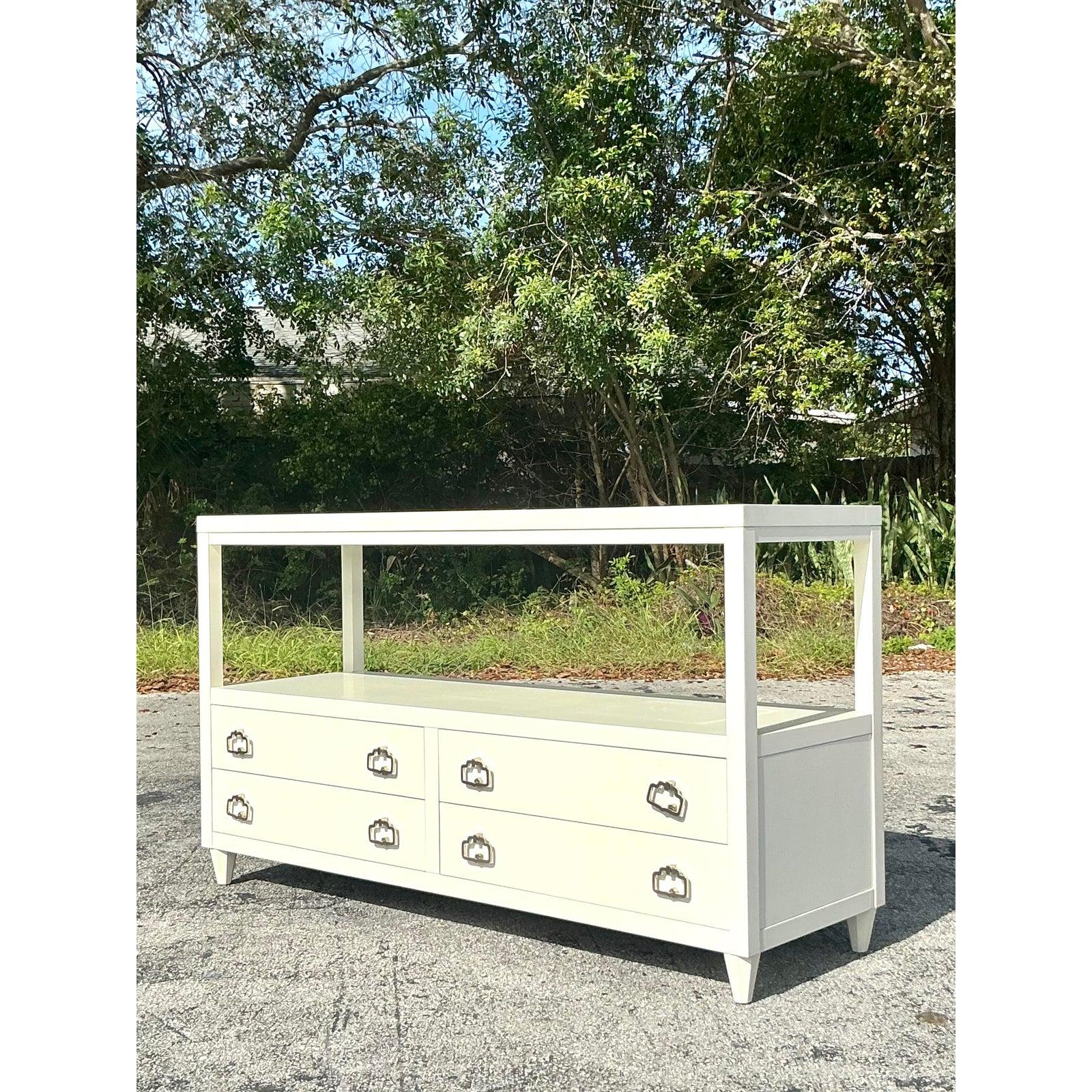 Vintage Regency Alexa Hampton for Hickory Chair Credenza In Good Condition For Sale In West Palm Beach, FL