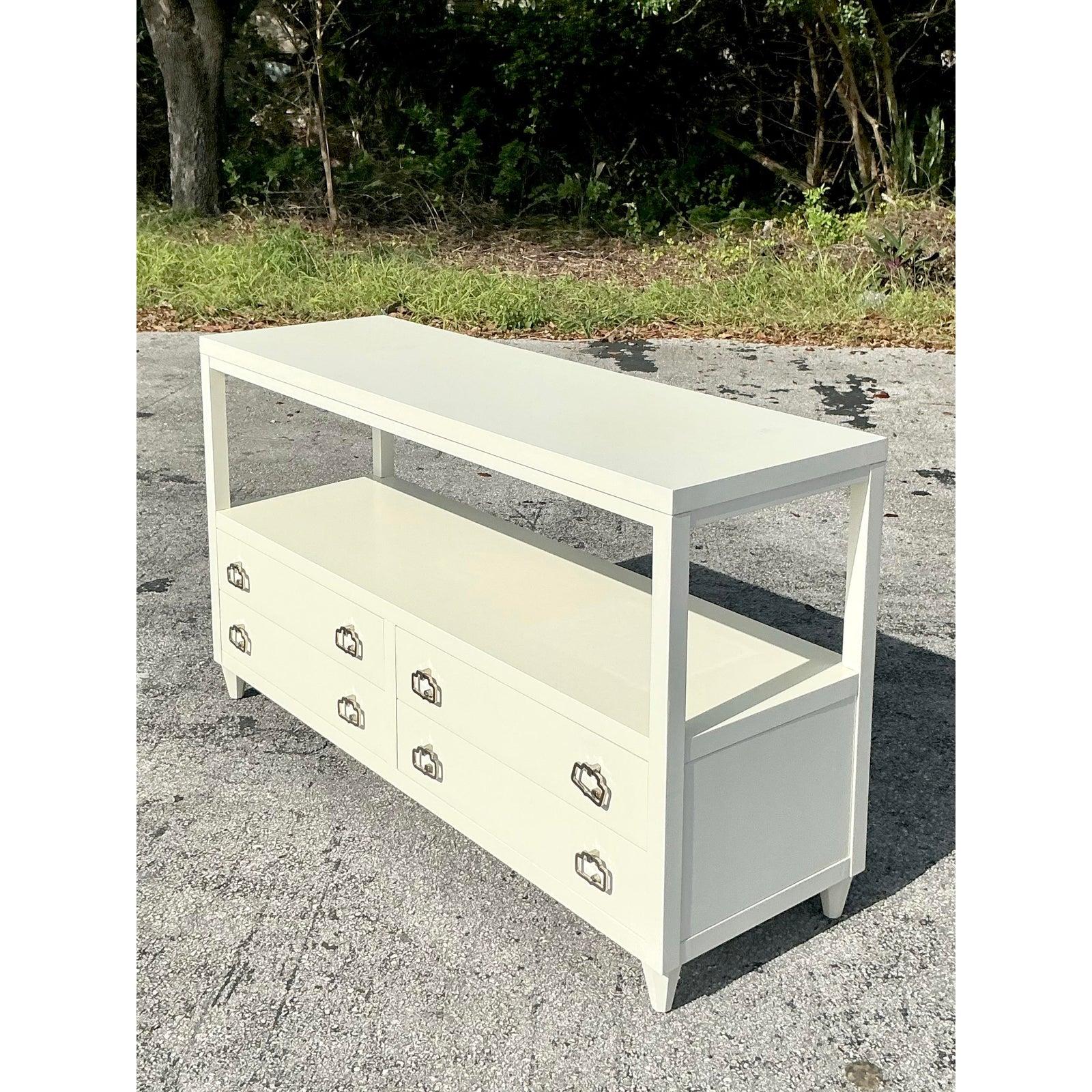 Metal Vintage Regency Alexa Hampton for Hickory Chair Credenza For Sale