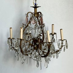Vintage Regency Amethyst Cut Crystal Chandelier