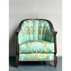 Vintage Regency Andre Arbus Channel Tufted Lounge Chair