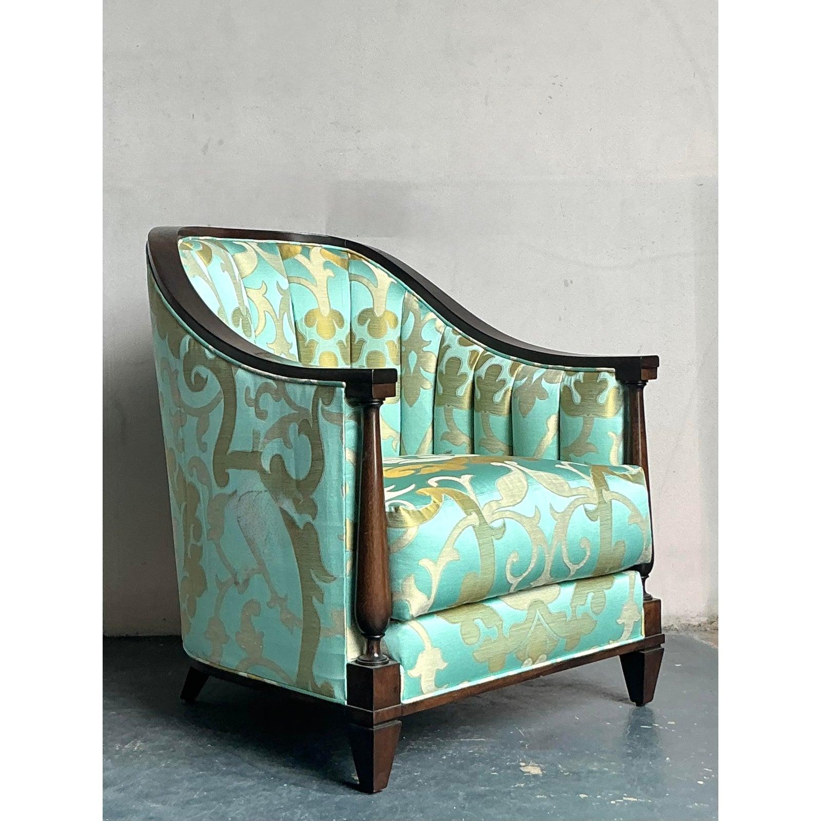 Chaise longue vintage Regency Andre Tufted Channel en vente 2