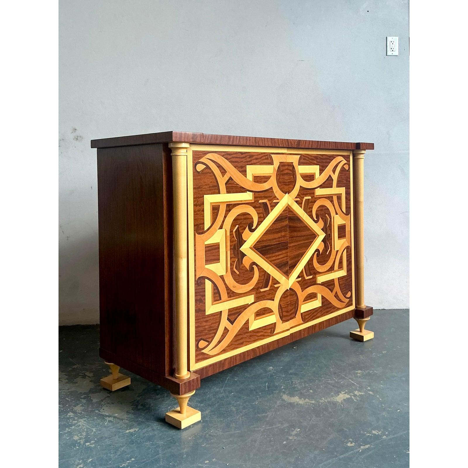 Art Déco Mobile intarsiato d'epoca Regency Andre Arbus per William Switzer in vendita