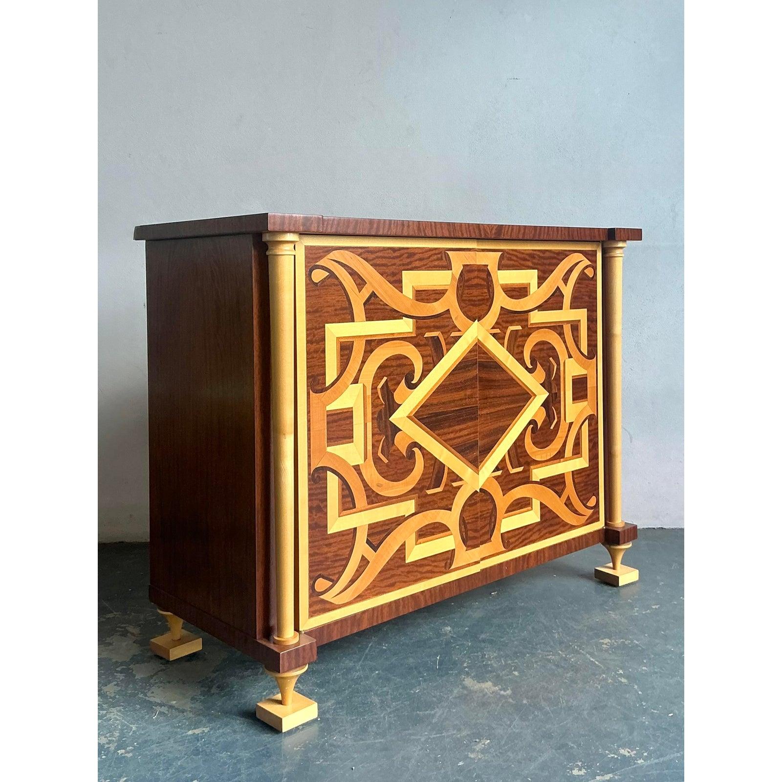 Americano Mobile intarsiato d'epoca Regency Andre Arbus per William Switzer in vendita