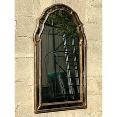 Vintage Regency Arched Silver Gilt Tipped Mirror