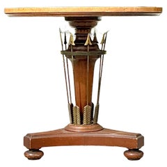 Tavolo da sala centrale in radica Arrow vintage Regency