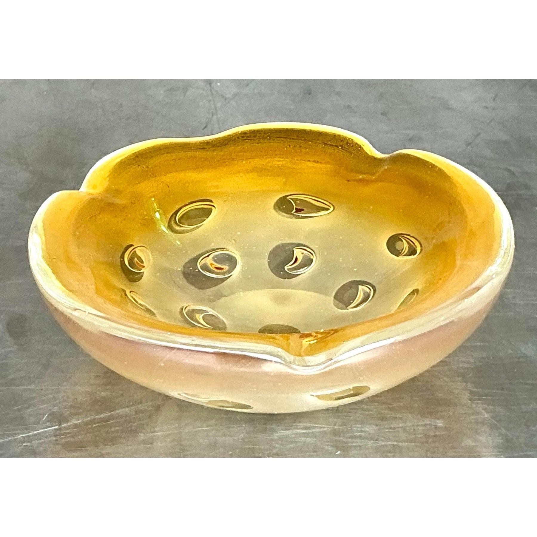 Bol en verre d'art Regency d'après Murano Bon état - En vente à West Palm Beach, FL