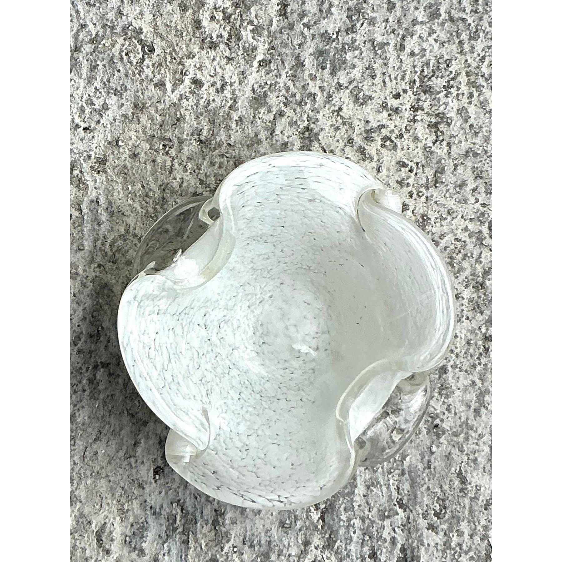 Cuenco Vintage Regency de cristal artístico de Murano siglo XX