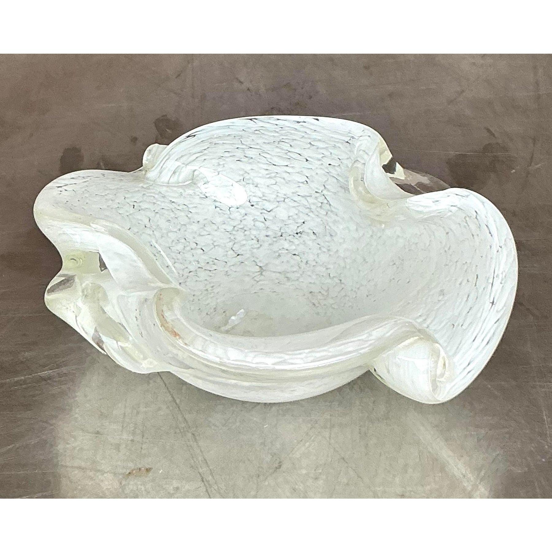 Cuenco Vintage Regency de cristal artístico de Murano Cristal de Murano
