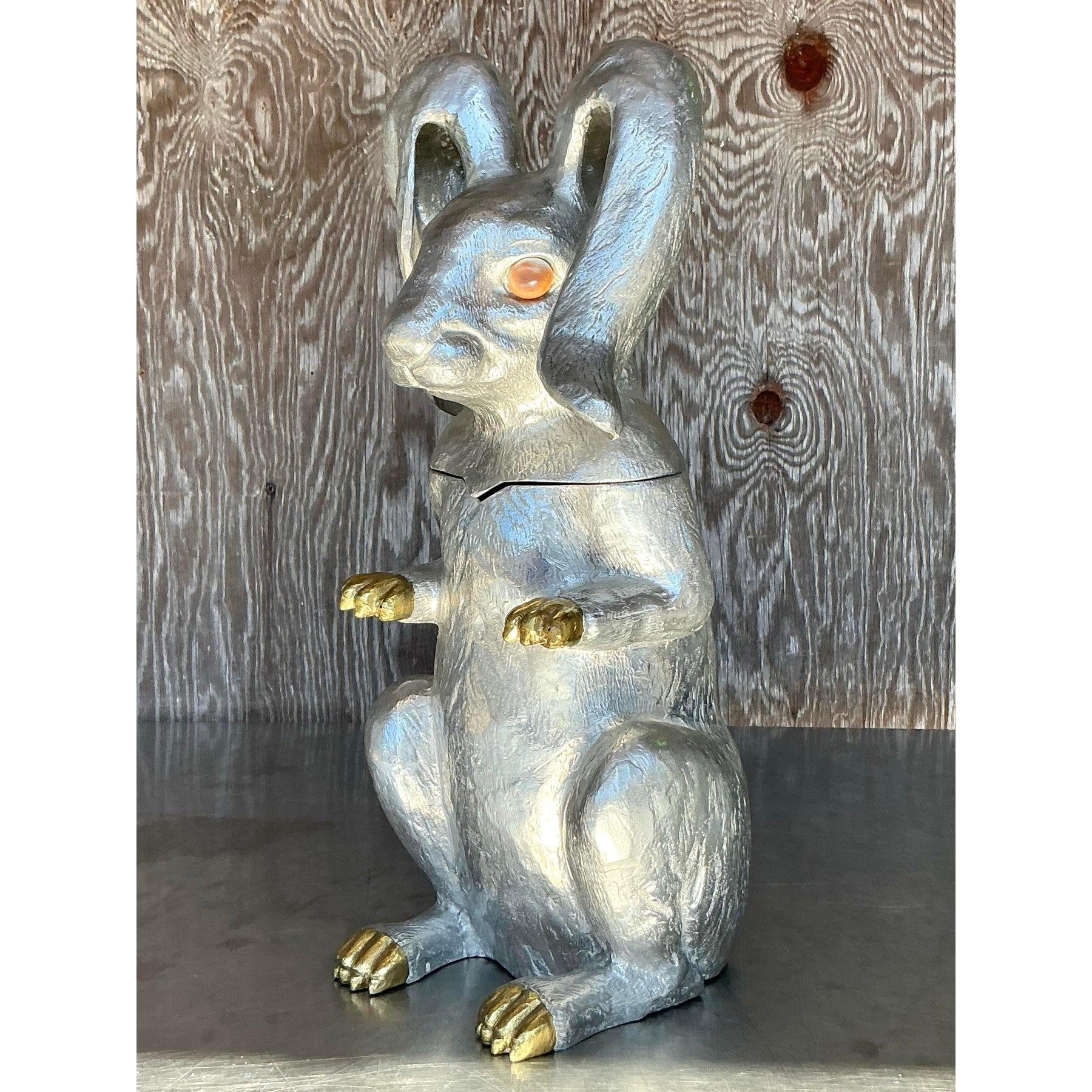 Vintage Regency Arthur Court Bunny Champagne Bucket In Good Condition In West Palm Beach, FL
