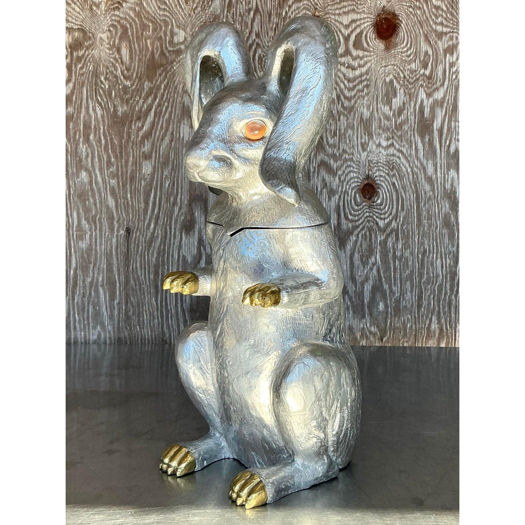 20th Century Vintage Regency Arthur Court Bunny Champagne Bucket