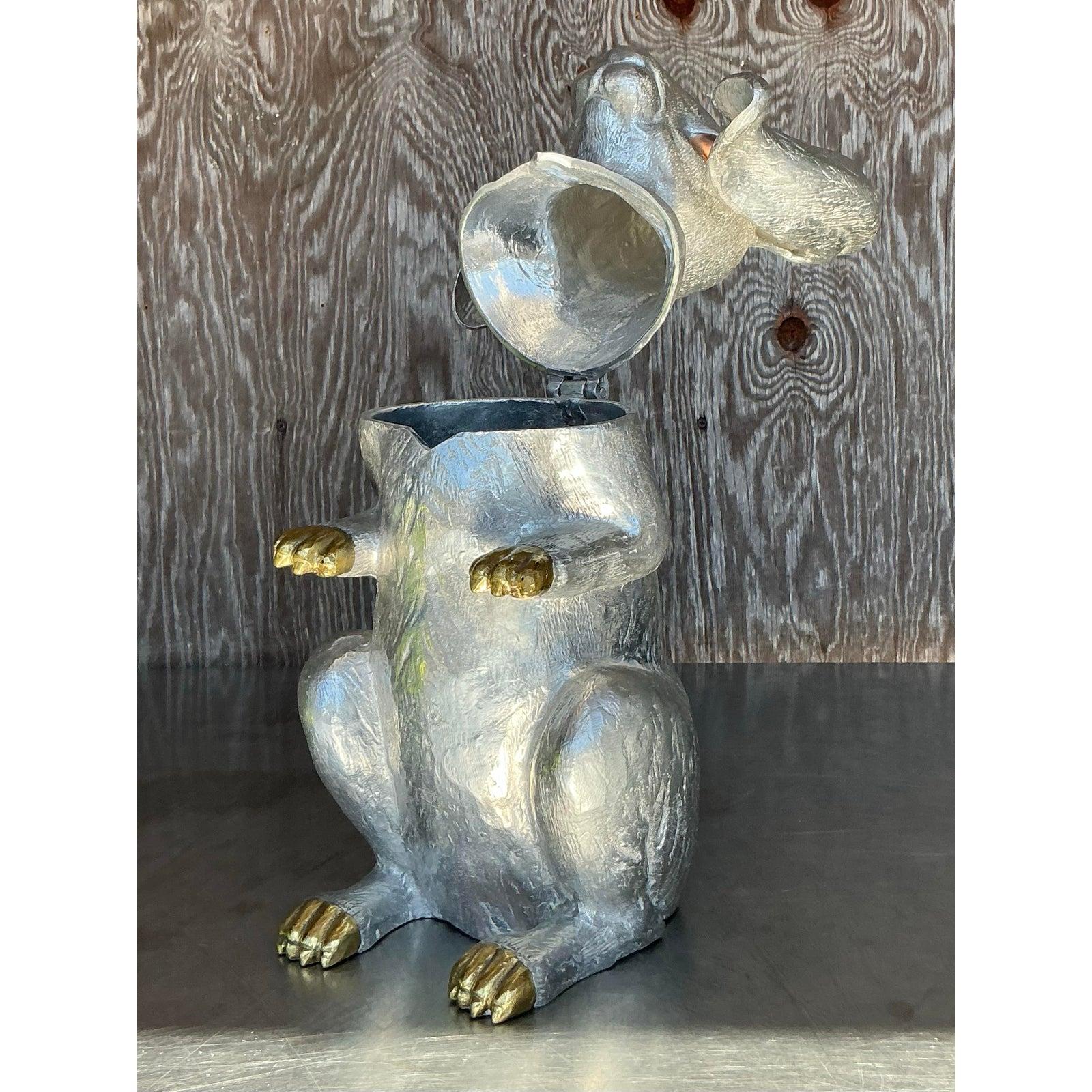 Cubitera de champán Vintage Regency Arthur Court Bunny siglo XX en venta