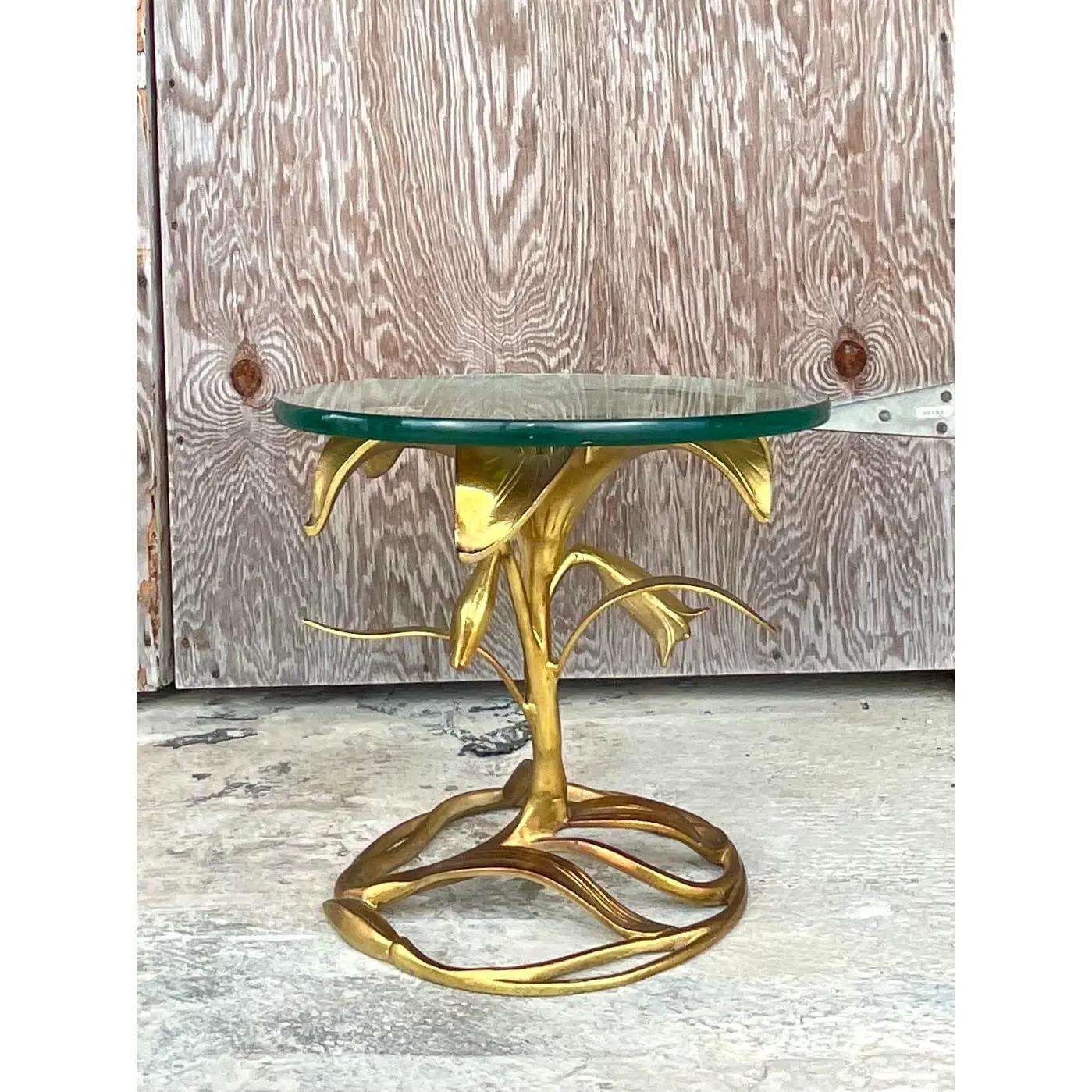 20th Century Vintage Regency Arthur Court Lily Side Table