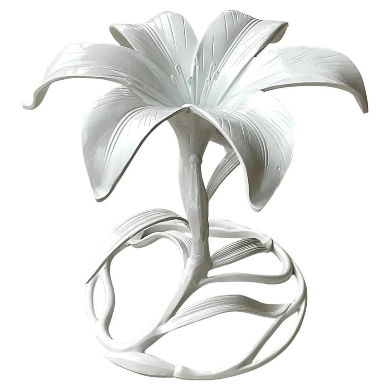 Vintage Regency Arthur Court Lily Side Table Pedestal For Sale at 1stDibs