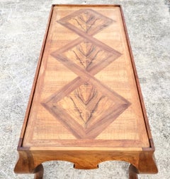 Vintage Regency Baker Diamond Burl-Wood Coffee Table