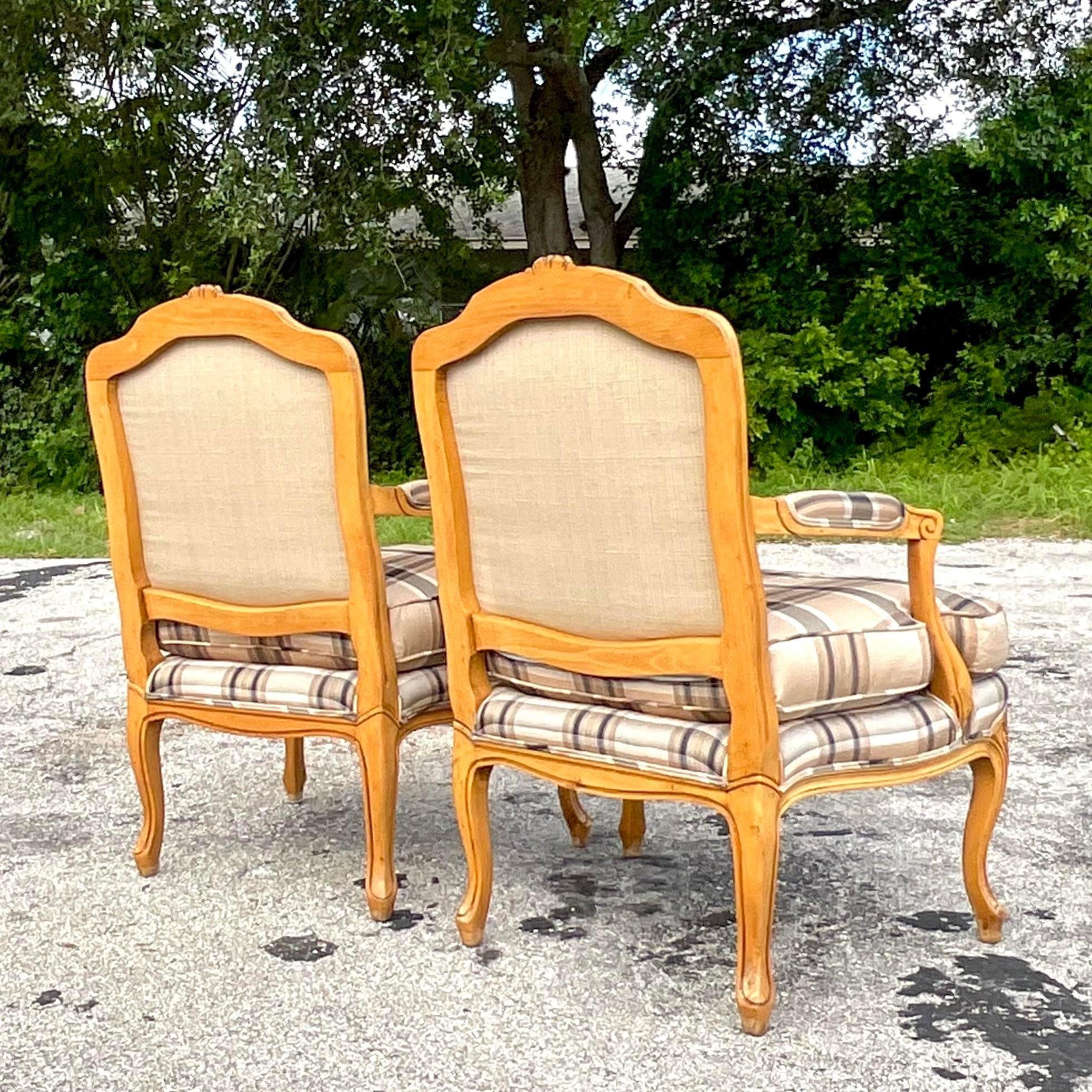 Vintage Regency Baker Furniture Bergere Chairs - a Pair 1