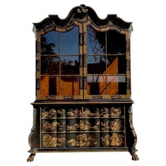 Vintage Regency Baker Furniture Chinoiserie China Cabinet