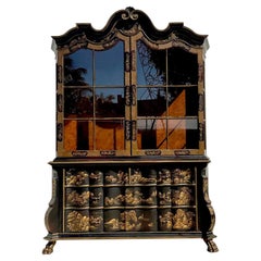 Vintage Regency Baker Furniture Chinoiserie China Cabinet