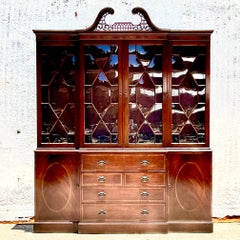 Vintage Regency Baker Georgian Mahogany Breakfront