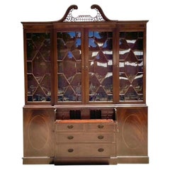 Vintage Regency Baker Georgian Mahogany Breakfront