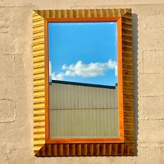 Vintage Regency Baker Scalloped Gilt Wood Mirror