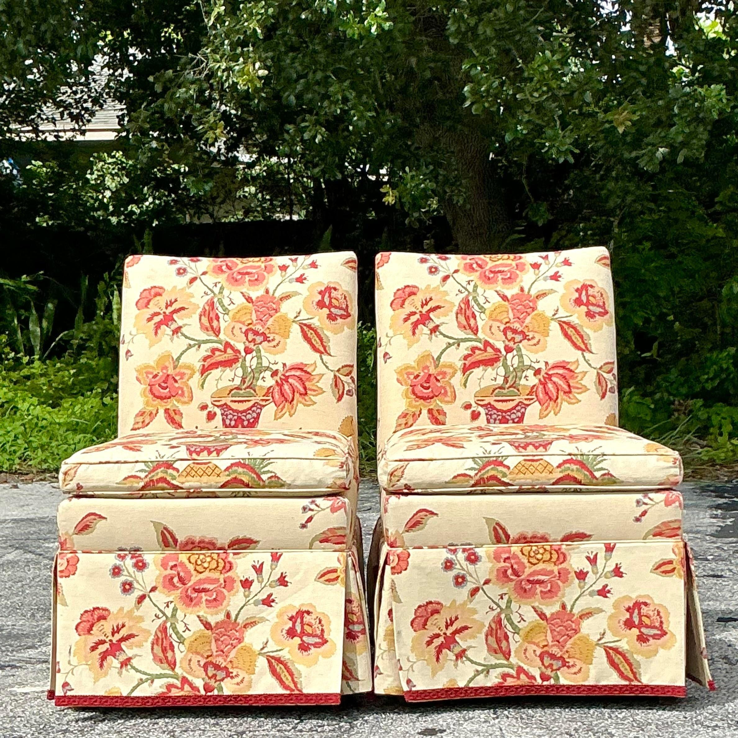 Vintage Regency Baker Slipper Chairs - a Pair 1