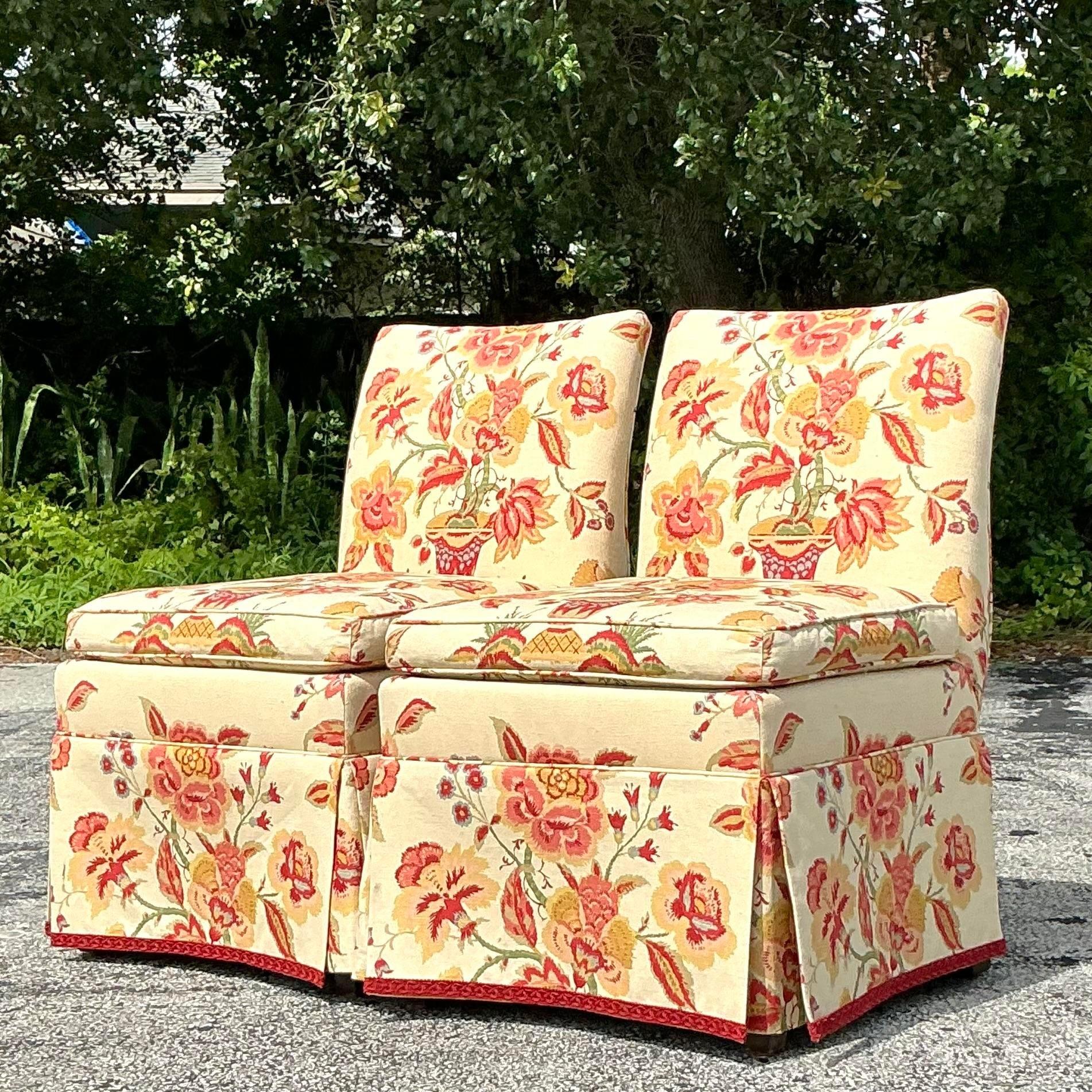 Vintage Regency Baker Slipper Chairs - a Pair 2