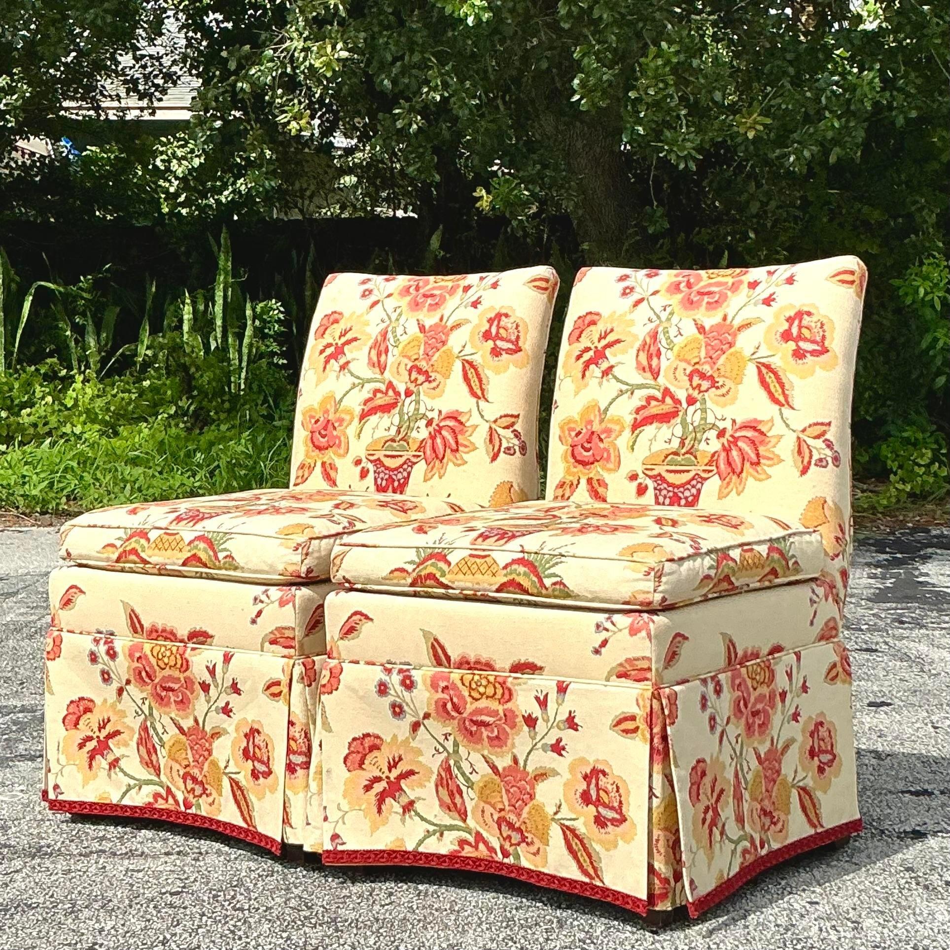 Vintage Regency Baker Slipper Chairs - a Pair 3