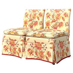 Vintage Regency Baker Slipper Chairs - a Pair