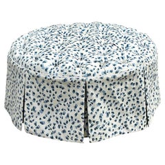 Vintage Regency Ballard Design Hayes 37 Tufted Ottoman