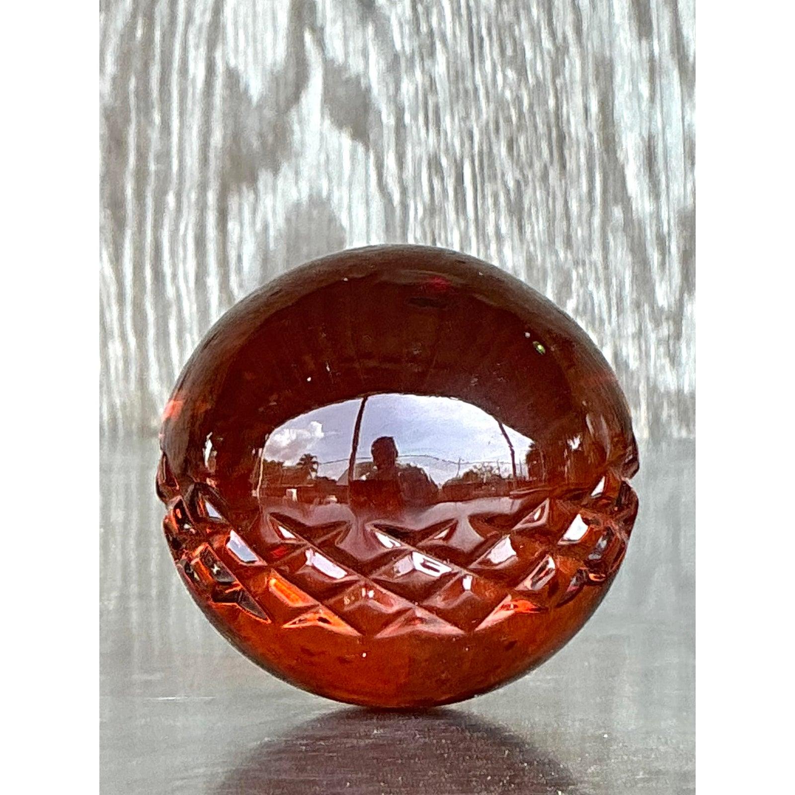 Americano Sfera in vetro massiccio con fascia Regency Vintage in vendita