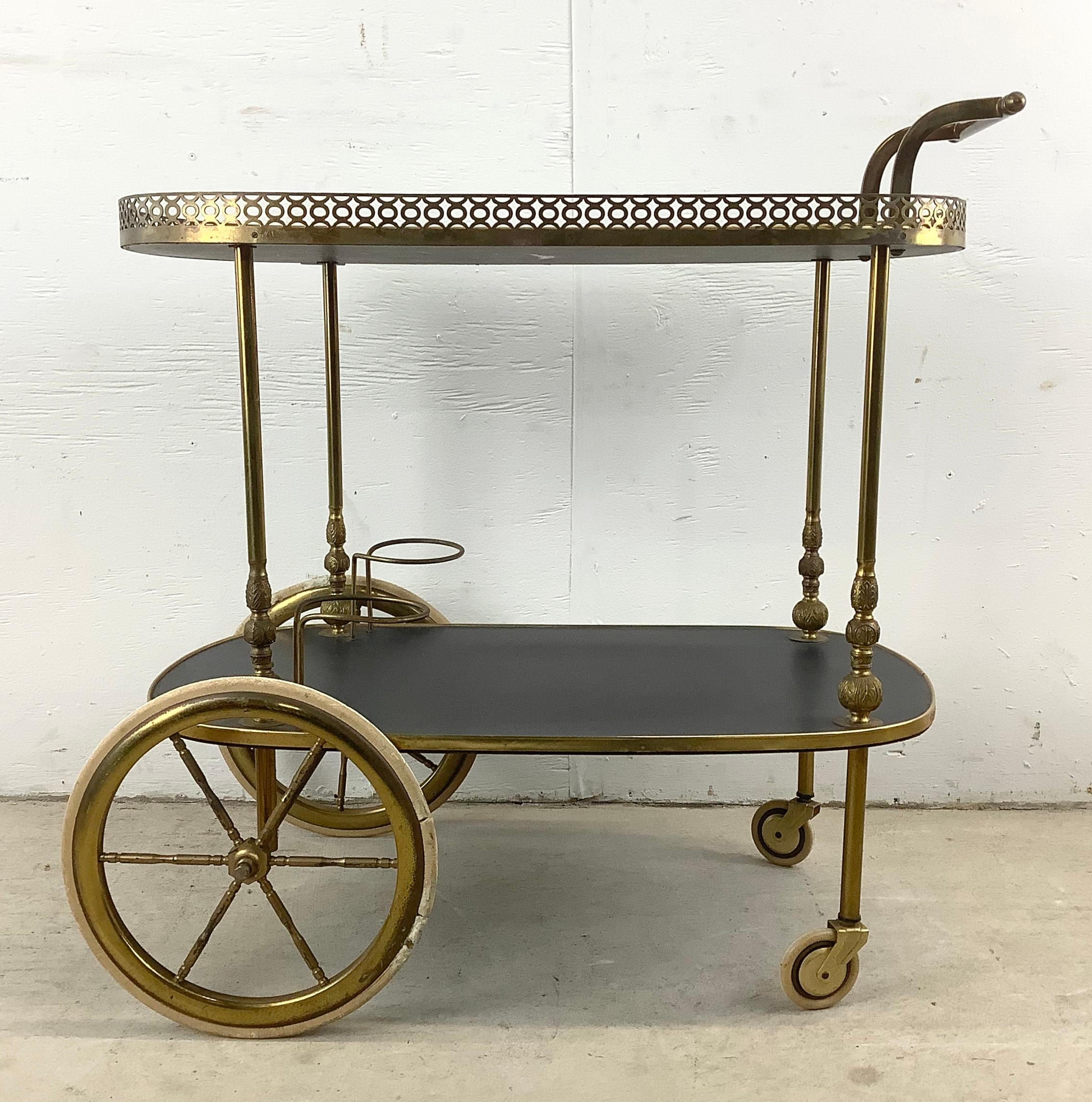 Vintage Regency Bar Cart or Tea Cart 1